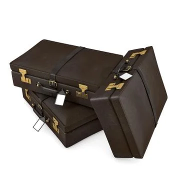 Travel cases on white Stock Illustration