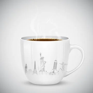 Travel with Coffee Stock Illustration