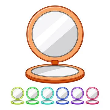 Travel compact mirror cartoon vector graphic Illustrazione stock