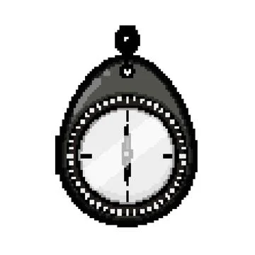 Travel compass pixel art vector illustration 스톡 일러스트