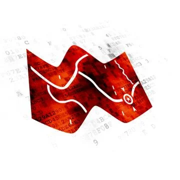 Travel concept: Map on Digital background イラスト素材
