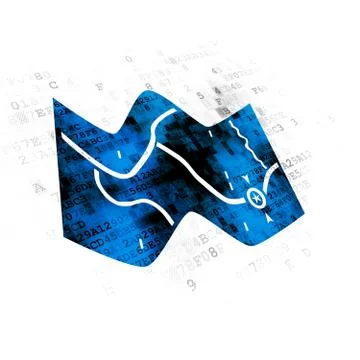 Travel concept: Map on Digital background イラスト素材
