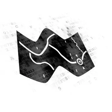 Travel concept: Map on Digital background Stockillustratie