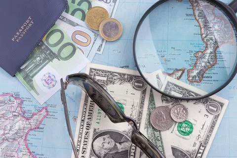 Travel concept with map Stock Photos