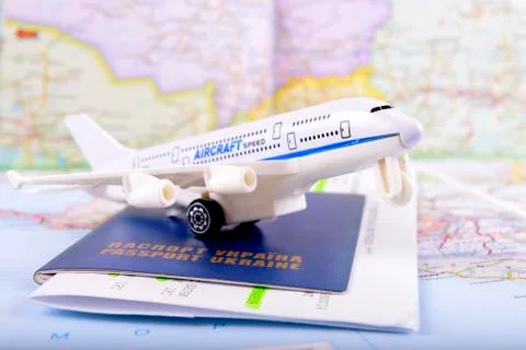 Travel concept with money documents and map Stock Photos