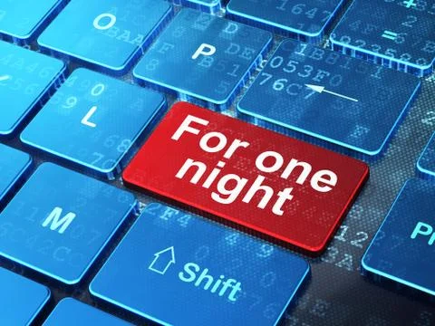 Travel concept: For One Night on computer keyboard background イラスト素材