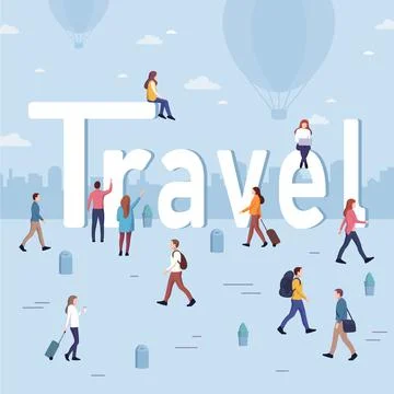 Travel concept panoramic web template for advertising - Vector Stock Illustration