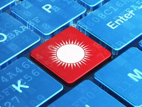 Travel concept: Sun on computer keyboard background イラスト素材