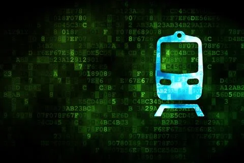Travel concept: Train on digital background Illustrazione stock