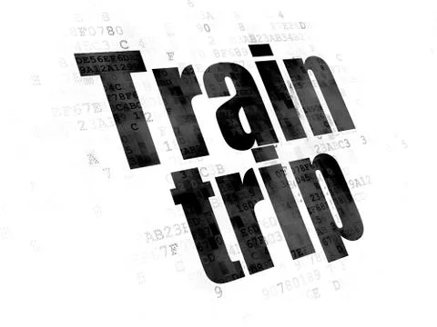 Travel concept: Train Trip on Digital background Stockillustratie