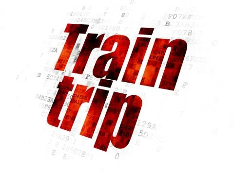 Travel concept: Train Trip on Digital background 库存插图