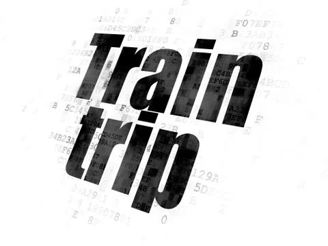 Travel concept: Train Trip on Digital background 스톡 일러스트