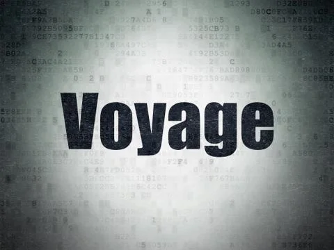 Travel concept: Voyage on Digital Data Paper background Stockillustratie