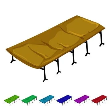 Travel cot camp cartoon vector graphic 库存插图
