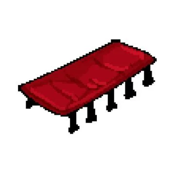 Travel cot camp pixel art vector illustration Stock Illustration