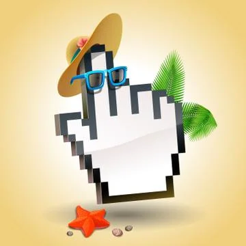 Travel cursor hand icon Stock Illustration