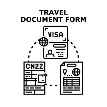 Travel document form concept for international shipping Stock Illustration