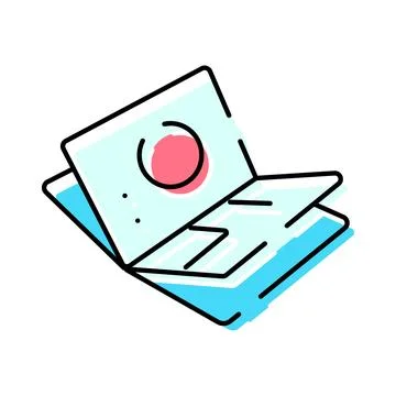 Travel document identity visa border control icon Stock Illustration