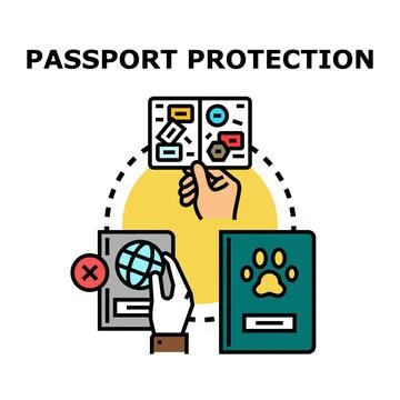 Travel document protection concept, personal identification security Stock Illustration