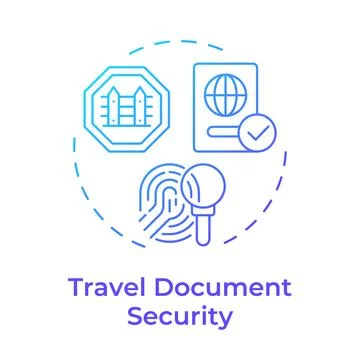 Travel document security blue gradient concept icon Illustrazione stock