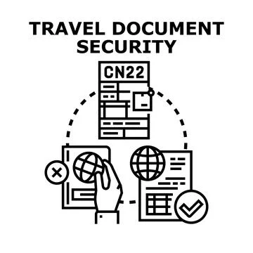 Travel document security ensuring global customs compliance Stock Illustration