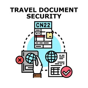 Travel document security ensuring global customs compliance Stock Illustration