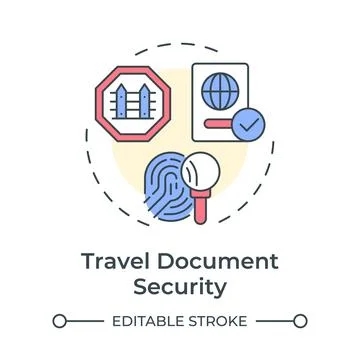 Travel document security multi color concept icon Illustrazione stock
