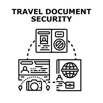 Travel document security system protecting personal identification data Stock Illustration