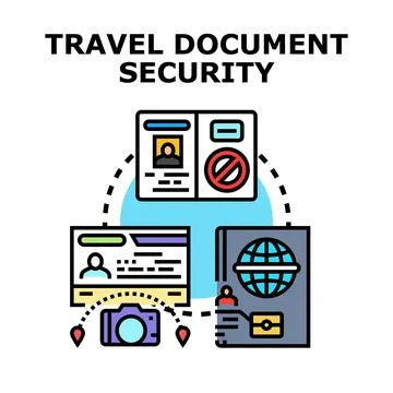 Travel document security system protecting personal identification data Stock Illustration