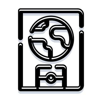 Travel document with world globe icon illustrating global identity Stock Illustration