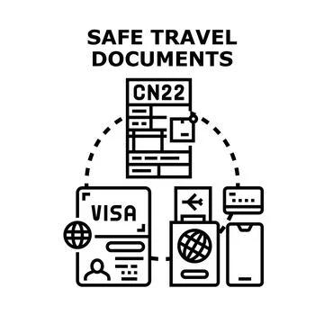 Travel documents ensuring secure international journey concept vector Stock Illustration