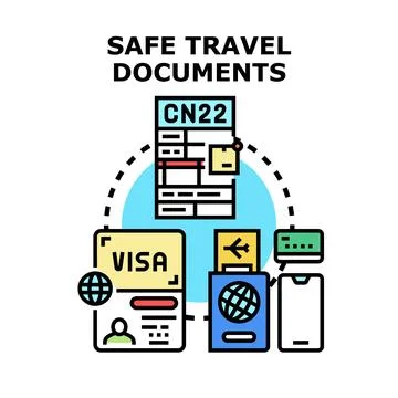 Travel documents ensuring secure international journey concept vector Stock Illustration