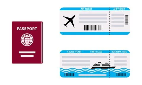 Travel Documents Set Stock Illustration