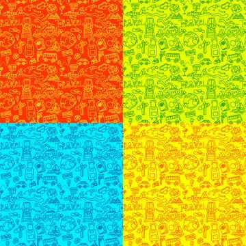 Travel doodles patterns Stockillustratie