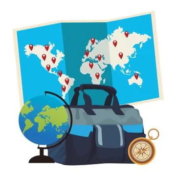Travel elements and item Stock Illustration