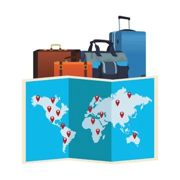 Travel elements and item 스톡 일러스트