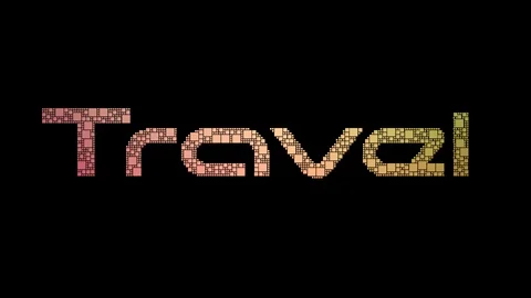 Travel Expense Pixelated Text Morphing Looping Grid With Glitch Effect 스톡 동영상 113882289
