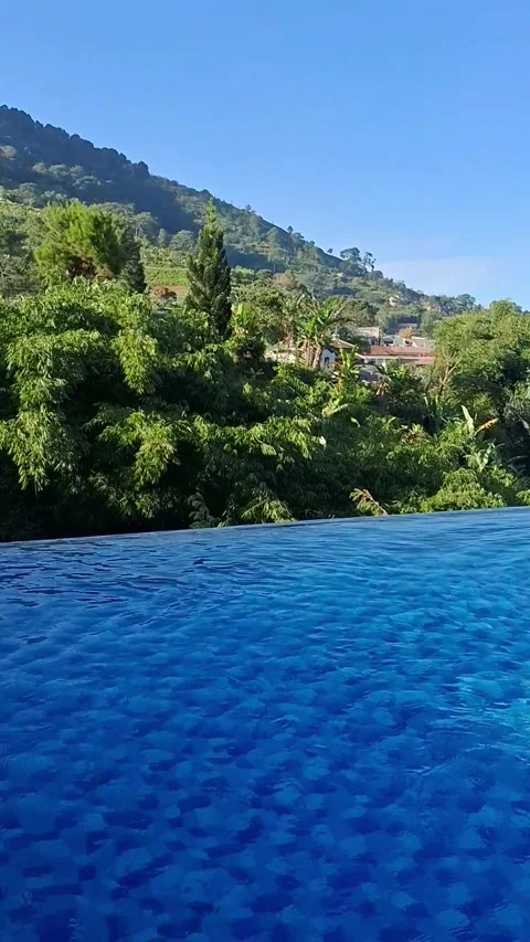 Travel Experience: Infinity Pool with Mountain View Stock Footage 287835215