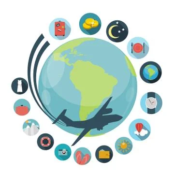 Travel Flat Concept Vector Illustration Stock Illustration