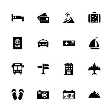 Travel - Flat Vector Icons Stock Illustration