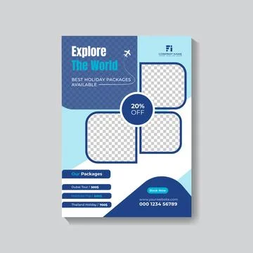 Travel  flyer template design Stock Illustration