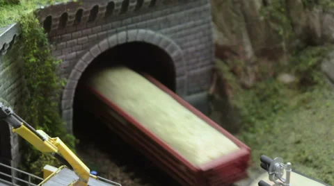 Travel of freight train with rubble Stock-Footage 66784576