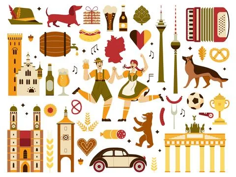 Travel Germany Design Elements Collection Stock Illustration