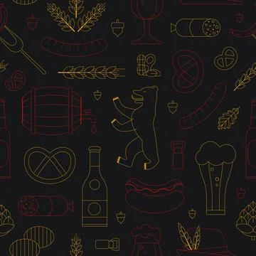 Travel Germany Seamless Pattern Stock Illustration