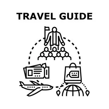 Travel guide concept planning global tourism journey Ilustración de archivo