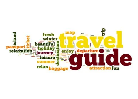 Travel guide word cloud Stock Illustration