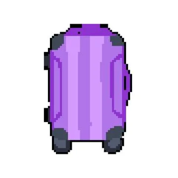 Travel hard shell suitcase pixel art vector illustration 스톡 일러스트