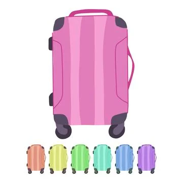 Travel hard shell suitcase vector cartoon graphic Stock Illustration
