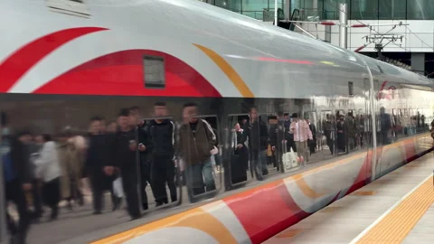 Travel with High speed train in China Stock Footage 332111090