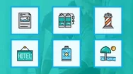 Travel Holidays Flat Icons Stock After Effects